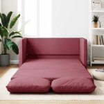 Vidaxl - canap� - lit 2 en 1 rouge bordeaux 112x174x55 cm tissu