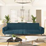 Vidaxl - canap� - lit � 2 places avec deux oreillers bleu velours