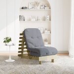 Vidaxl canap� - lit futon avec matelas 60x206x11 cm bois de pin impr�gn�