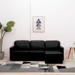 Canap - lit modulaire 3 places noir similicuir vidaxl