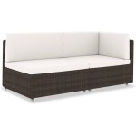 Vidaxl - canap� sectionnel 2 places r�sine tress�e marron