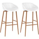 Vidaxl - chaises de bar lot de 2 blanc