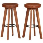 Vidaxl - 2 tabourets id�aux hauts pour bars ou cuisine avec si�ge en bois