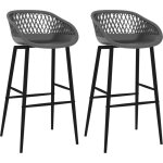 Vidaxl chaises de bar lot de 2 gris