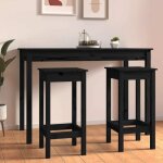 Vidaxl - chaises de bar lot de 2 noir 40x40x78 cm bois de pin solide