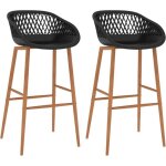 Vidaxl - chaises de bar lot de 2 noir