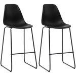 Vidaxl - chaises de bar lot de 2 noir plastique