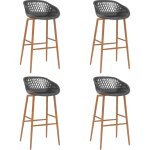Vidaxl chaises de bar lot de 4 gris