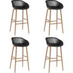 Vidaxl - chaises de bar lot de 4 noir