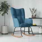 Chaise à bascule bleu velours vidaxl Chaise à bascule bleu velours vidaxl