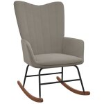 Chaise � bascule gris clair velours vidaxl