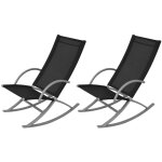Vidaxl - chaises � bascule de jardin lot de 2 acier et textil�ne noir