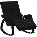 Vidaxl - chaise  bascule noir tissu
