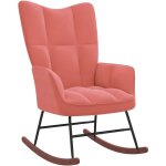 Chaise  bascule rose velours