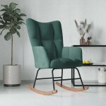 Chaise � bascule vert fonc� velours vidaxl