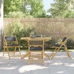 Vidaxl - chaises de bistro pliantes lot de 4 coussins gris foncé bambou Vidaxl - chaises de bistro pliantes lot de 4 coussins gris foncé bambou
