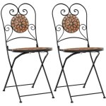 Vidaxl - chaises de bistrot pliables lot de 2 terre cuite cramique