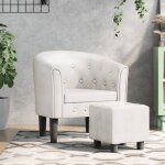 Vidaxl - chaise cabriolet avec repose - pied blanc similicuir