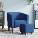 Chaise cabriolet avec repose - pied bleu tissu vidaxl
