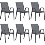 Vidaxl - chaises empilables de jardin 6 pcs gris tissu textil�ne