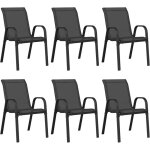 Vidaxl - chaises empilables de jardin 6 pcs noir tissu textil�ne