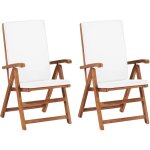 Vidaxl - chaises inclinables 2 pcs avec coussins teck solide cr�me