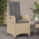 Vidaxl - chaise inclinable de jardin coussins mlange beige poly rotin