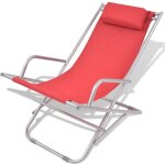 Vidaxl - chaises inclinables de terrasse lot de 2 acier rouge