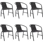 Vidaxl - chaises de jardin 6 pcs rotin plastique et acier 110 kg