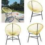 Vidaxl - chaise de jardin acapulco r�sine tress�e beige - chaise de jardin - fauteuil de jardin - mobilier ...