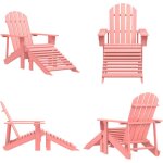 Vidaxl - chaise de jardin adirondack avec pouf bois de sapin solide rose - chaise adirondack - chaise ...