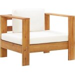 Vidaxl - chaise de jardin avec coussin cr�me bois d'acacia solide