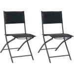Vidaxl - chaises de jardin pliables lot de 2 acier et textilne