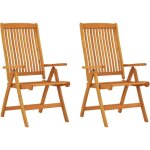 Vidaxl - chaises de jardin pliables lot de 2 bois d'eucalyptus massif