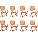 Vidaxl - chaises de jardin pliables 8 pcs bois d'eucalyptus massif