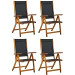 Vidaxl - chaises de jardin pliantes lot de 4 acacia massif et textil�ne
