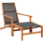 Vidaxl - chaise de jardin et repose - pied eucalyptus solide et textilène Vidaxl - chaise de jardin et repose - pied eucalyptus solide et textilène