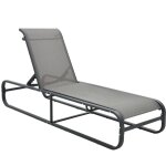Transat de jardin bain de soleil chaise longue aluminium et textil�ne vidaxl