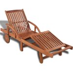Vidaxl - chaise longue bois d'acacia solide