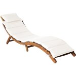 Vidaxl - chaise longue avec coussin bois d'acacia solide cr�me