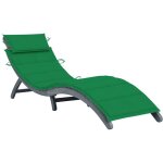 Vidaxl - chaise longue avec coussin gris bois d'acacia solide