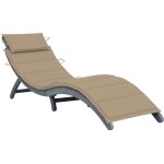 Chaise longue avec coussin gris bois d'acacia solide vidaxl
