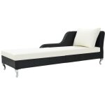 Vidaxl - chaise longue avec coussin r�sine tress�e noir