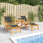Vidaxl - chaises longues d'ext�rieur 2 pcs acacia massif et textil�ne