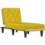 Chaise longue jaune velours vidaxl