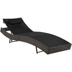 Vidaxl - chaise longue avec oreiller r�sine tress�e marron