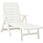 Chaise longue pliable plastique blanc vidaxl