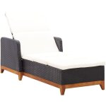 Vidaxl - chaise longue r�sine tress�e et bois d'acacia massif noir