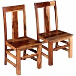 Vidaxl chaises à manger lot de 2 bois massif Vidaxl chaises à manger lot de 2 bois massif