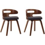 Vidaxl - chaises � manger lot de 2 gris fonc� bois courb� et tissu